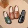 Casual Shoes Koznoy 2.5cm Retro Ethnic Genuine Leather Spring Autumn Summer Comfy Shallow Women Flats Mary Jane Oxfords Loafers