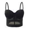 Sexy Black Transparent Bra Mesh Push Up Up Tube para mujer Tube Top Corset Bustier Club Party Cropa Plus Tamaño 240507