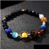 Per perle 6 styles Système solaire neuf planètes Bracelet Bracelet Natural Stone Universe Yoga Chakra For Women Men Bijoux Drop délivre Dhgarden DH05B