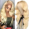 Peruca frontal de renda dourada Human Human Definition Lace Wig 613 Europeu e American Wig Feminino Big Wave 13x4 Lace frontal Cheamento de cabelos