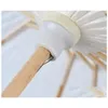 Umbrellas Fans Parasols Wedding Bride White Paper Umbrella Wooden Handle Japanese Chinese Craft 60Cm Diameter 0717 Drop Delivery Home Dh21O