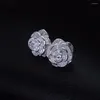 Boucles d'oreilles étalon Bude fleurie 925 Boucle d'oreille en argent sterling pour femmes cadeaux d'anniversaire de mode