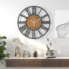 Wandklokken 16 inch ijzeren wandklok Nordic 3D metaal Decal cirkelvormige stille moderne hangerse decoratie Huis woonkamer Q240509