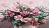 Flores decorativas de fábrica grinaldas de pintura a óleo elegante estilo artificial de rosa flores de seda 10 flores de casamento floral jardim de casamento de7653619