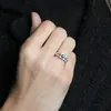 S925 SERRING Silver Womens Romantic Bijoux Bleu Topaz Engagement Mariage de mariage Anneau de naissance 240510