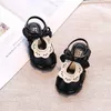 Sandals Special price break Fashionable and breathable princess one size black girls walking shoes sandals H240510