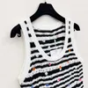 Basic & Casual Dresses designer 24 Summer New Product Polka Dot Knitted Tank Top Short sleeved for Women WMJ7