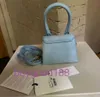 Delicate luxe Jaq Designer Tote Authentic Bag In Blue Suede Solid Color Modieuze textuur Een schouder Kleine handtas