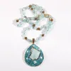 Colliers pendentifs Fashion Bohemian Bijoux Bleu / Pink Tourmaline Stone and Crystal Semi Precious P pour femmes