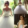 Designer cristalli di lusso a maniche lunghe abiti da sposa abiti da spina con strass al dorso abito da sposa arabo vestidos de n. 248n