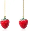 Simulering röd jordgubbe dingle örhänge ny frukt jordgubbe örhänge kvinnlig härlig söt tjej för kvinnliga smycken gåvor