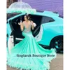Nowy przyjazd zielony długi suknia balowa 2024 Veet Krzyki Kryształki Pióra Pióra Tassels Przyjęcie urodzinowe Specjalna szat