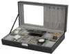 Boîte de bijoux de montre en cuir PU Boîte de rangement des organismes de haut en fin pour les boîtes à conteneurs de cercueil d'ornement de bijoux