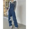 Tute da donna Rompeggiano tute in jeans per donne harajuku Star Star Paints Pantaloni dritti Outfit Outfit Women Rompers Casual Vintage Playuits Y240510