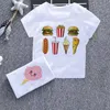 T-Shirts Cartoon süßer Junge und Mädchen T-Shirts Spaß Eis Babykleidung Harajuku Design Kinder runden Hals weiß New Childrens Shirt2405