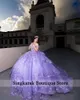 Лаванда принцесса бальное платье quinceanera платья цветы аппликации бусины vestidos de 15 anos сладкое 16 -е платье