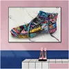 Gemälde Schuhe malen moderne ITI Street Art Leinwand Malereiemaler -Druck -Wandbild für Wohnzimmer Wohnzimmer Dekor frameless Drop DHV58 DHV58