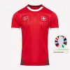 2024スイスのサッカージャージーキッズスイスナショナルチームエルヴェディアカンジザカリアソウリーダーロンボロシャキリホームアウェイサッカーシャツ