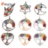 Collares colgantes 1 PCS 42-75 mm Mezcla Color Natural Chip Beads Luna Lea Leaf Star Charms Pendants para joyas que hacen accesorios hechos a mano de bricolaje