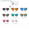 Óculos de sol Metal Frame Garotos Meninas espelhadas lentes acrílicas para crianças UV 400 C001 Q240410