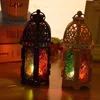 Ljushållare marockansk stilhållare järnvindlampa lykta ljusstake prydnad votiv för bar hem bröllop dekorat b3v3