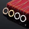 Classic Love Necklaces big ring pendant Diamond Necklace Fashion womens mens gold silver torque with red box 228b