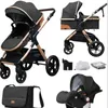 Strollers# Baby Carriages 3 In 1 Four Wheels Stroller kan gaan zitten of gaan liggen meerdere kinderwagen vouwen Baby Stroller met babycomfort T240509