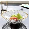 Plattor Crystal Glass Fruit Plate Nordic Light Luxury High-End Creative Modern Living Room soffbord Hem Large