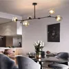 Северный стеклянный мяч светодиодный люстр гостиная центральный стол в ресторане кухня черные золотые подвесные светильники домашний декор светильник