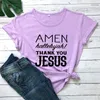 Damen T-Shirt Y2K Short Slves T-Shirt Amen Halleluja Danke Jesus Kleidung weiblich lässige Tumblr Tumblr Y240509