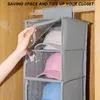 Storage Bags 10 Layers Hat Rack Closet Hanging Organizer With Dust Cover Stereoscopic For Shoe Underwear And Toy Bag