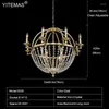 Chandeliers Gold Sphere Crystal Chandelier In Living Room Big Round Lighting For Foyer Lobby Master Bedroom Restaurant Shop