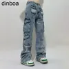 Jeans féminins Fabricant OEM Custom Pockets High Waist Streetwear Bands Casual Mesdames Long Parachute Cargo Pant pour les femmes Pantalons