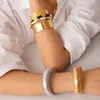 Texture in acciaio inossidabile pezzi pezzi di braccialetto di serpente bracciale 18k oro oro largo braccialette di braccialetti di gioielleria da donna regalo 240510