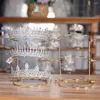 Rack de bijoux en acier inoxydable en acier inoxydable à trois niveaux stand pour les bandeaux de mariée Exposition de structure stable