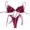 Bikini de maillots de bain pour femmes Bikini à lacets à lacets à lacets à lacets de maillot de bain en deux pièces 2024 Femme