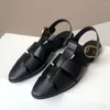 Chaussures décontractées maxdutti fashion dames été rétro rétro creux sandales romaines authentiques en cuir confortable