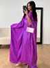 Ramadan Eid Satin Batwing papillon Abaya Dubai Luxury Muslim Maxi Kaftan Dress Abayas pour femmes Ka Robe Femme Vestidos 240506