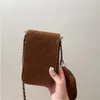 10A Women Fashion Luxury Oblique Suede Suede Strap Mobile Borsa a catena glassata Scapa per spalla spalla spalla DTGP DTGP