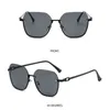 Sonnenbrille UV400 Halbrahmen Metall Mode Fashion Circle Box Frauen Schatten Ladies Brille für Frau