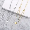 Pendants Collier à deux couches à double couche tendance pour femmes simples 925 Silver Heart Pendant Zircon Star Beads Colliers Accessoires Lady