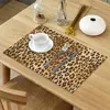 Table Tableau Wild Animald Leopard Match Mat Mat Kitchen Decoration Decoration Placemat Napkin for Wedding Dining Accessoires