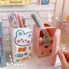 Étui de porte de stylo réfrigéal créatif japonais Girls Mignon Multifun Stationery Dather Rangement Box Kawaii Organisateur de bureau à grande capacité