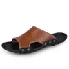 Men Lederen slippers Slides Summer Casual slip on schoenen Flats Ademend hete uitverkoop goedkoop