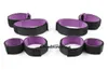 Bondage Ourbondage Black Purple Nylon Gamba Fetish Open BDSM Restendts Culla Cucciolo della caviglia Cuffi impostati per adulti per principianti Sex Toy5467006