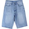 Herren Jeans Übergröße Oversize Casual Sieben-Punkte-Hosen Sommer-Eis-Cool Dünne Shorts Dehnsamer koreanischer Stil Straight Casual Hosen tägliches Outfit Blue 30-46