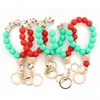 Party Favor Colorf Christmas Sile Bead Keychain Fashion Personalized Bracelet Key Ring For Women 5 Colors Drop Delivery Home Garden Fe Dhcs5