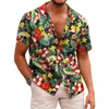 Mäns casual skjortor skjorta krage sommar kortärmad hawaiian personligt mönster 3d utskrift lös arbetssemester bekväm design