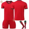 Soccer -Sets/Trailsuits Herren Trailsuits 2024 Cup Portugal Football Anzug Set Nr. 7 C Ronaldo Trikot Nr. 8 B Fee Jersey Childrens Richtige Ausgabe Set