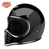 AMZ Japanese apontada pela boca de capacete pequeno personalizado motocicleta retro fibra de vidro inteira durante todo o ano Rodada 240509